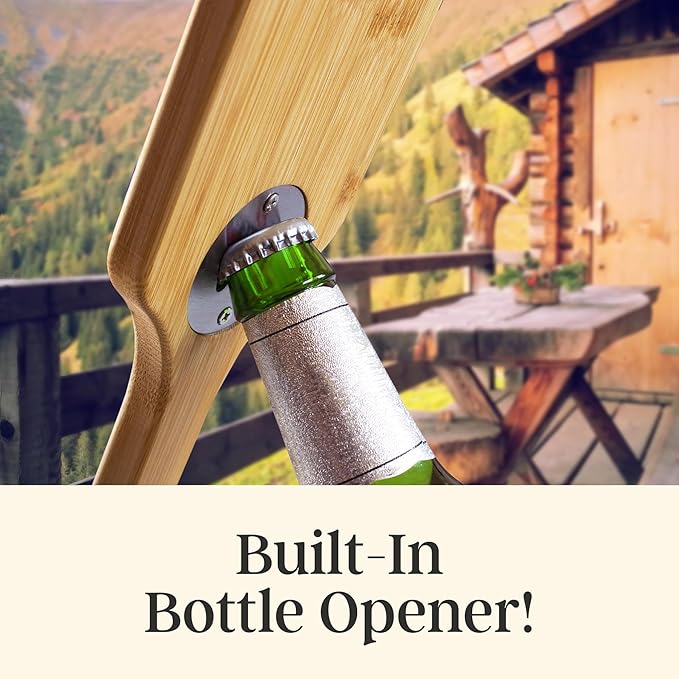 Totally Bamboo Grill Scraper with Bottle Opener – Bristle-Free Bamboo Wooden BBQ Scraper Tool for Outdoor Grill Cleaning – Safe for All Grates, Charcoal and Gas BBQs