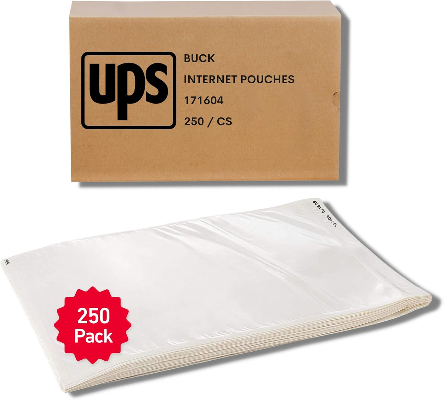 UPS 250 Pack Shipping Label Sleeves - Clear Self-Adhesive Waterproof Pouches for Packing Slips & Invoices