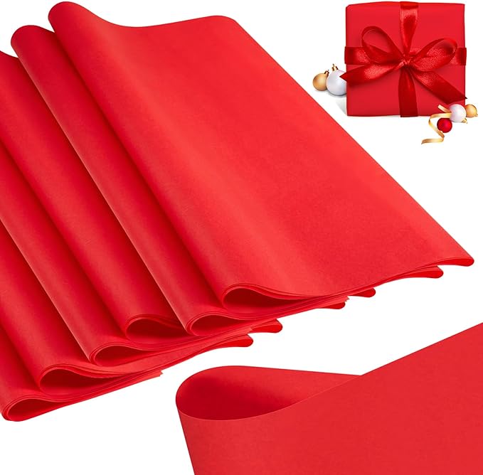 Qilery 500 Sheets Christmas Red Tissue Paper Bulk for Gift Bags 15 x 20 Inch Acid Free Decoupage Packaging Wrapping Paper Sheets for Christmas Decoration DIY Crafts, China para Piñatas, Wedding Party