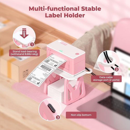 MUNBYN Thermal Label Holder - Versatile Accessory for Rolls & Fanfold Labels | Ideal for Home & Office