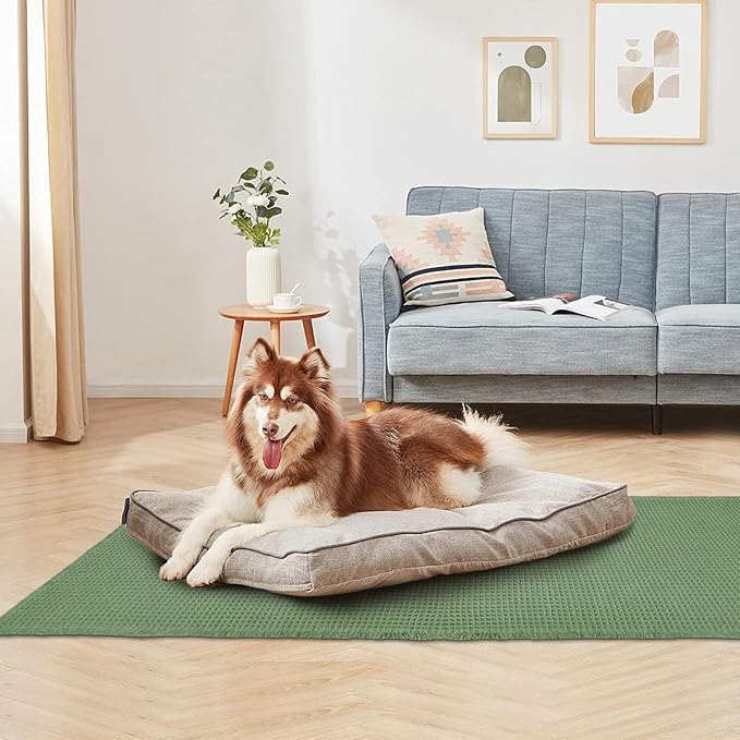 ZALL Waffle Bath Mat,Super Absorbent Non Slip Bathroom Rug,Sage Green 24X72inch,Machine Washable Ultra Soft Floor Mats