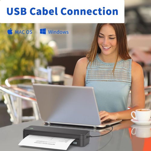JADENS Bluetooth Thermal Printer - Portable Inkless Wireless Printer for iOS & Android | 8.5" X 11" US Letter