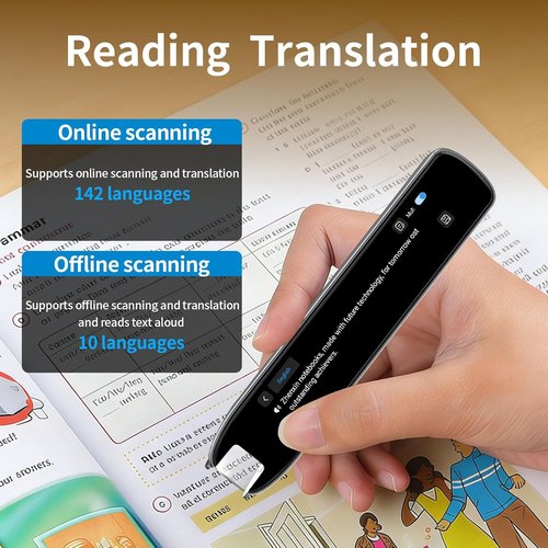 Scan Translation Pen - 142 Languages Dyslexia Tool | Speech & Scan-to-Text Reader for Kids & Adults