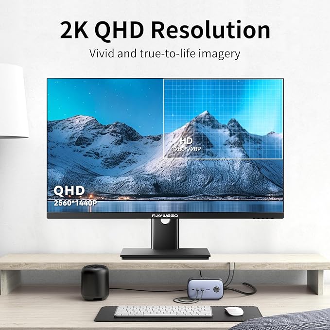 27 Inch QHD(2560 * 1440) 100Hz Computer Monitor,Anti-Blue Light Screen,100% High Color Gamut, 99% sRGB,Support FreeSync,PC Monitor for Casual Gaming and Working,HDMI,DP,USB,AUX
