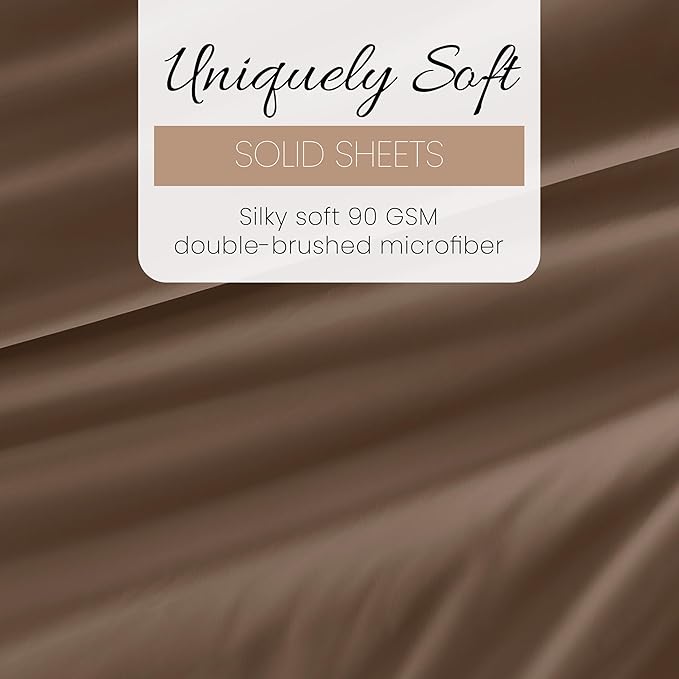 Linen Market Brushed Microfiber King Sheet Set 4 Piece – Oeko-TEX Certified Ultra Soft & Wrinkle-Free - 16" Deep Pocket Sheets - Easy Care King Size - Taupe