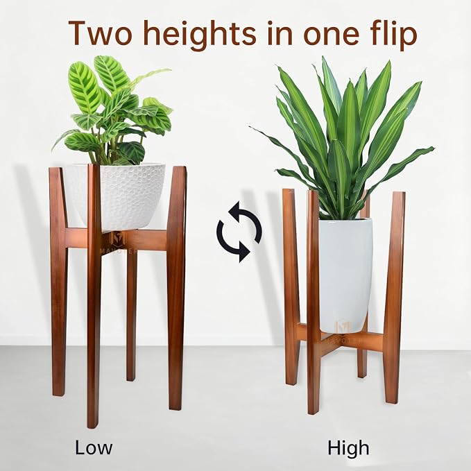 MAVOTER 24" Tall Plant Stand ,Wood Plant Stands Indoor, Mid Century Plant Corner Flower Holder Outdoor Suitable for Plant Pots & Water Dispenser Under 10" (Pot & Plant Not Included)
