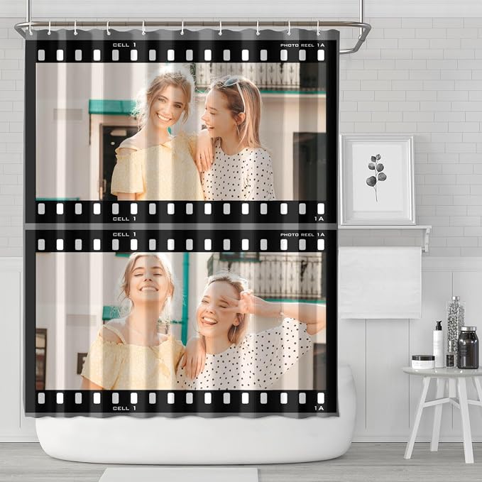 Personalized Shower Curtain Set Custom Photo Shower Curtains Modern Minimalist Home Bathroom Curtain Decor with 12 Hooks 72 Inch Wide * 84 Inch High