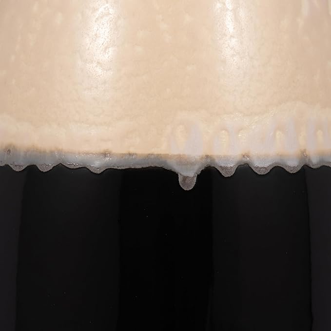Ceramic Vase for House and Bedroom Decor– Elegant Flower Vase for Table and Room Accent – Modern Floor Piece for Living Room, Home, and Office Decor Display - 31" White & Black