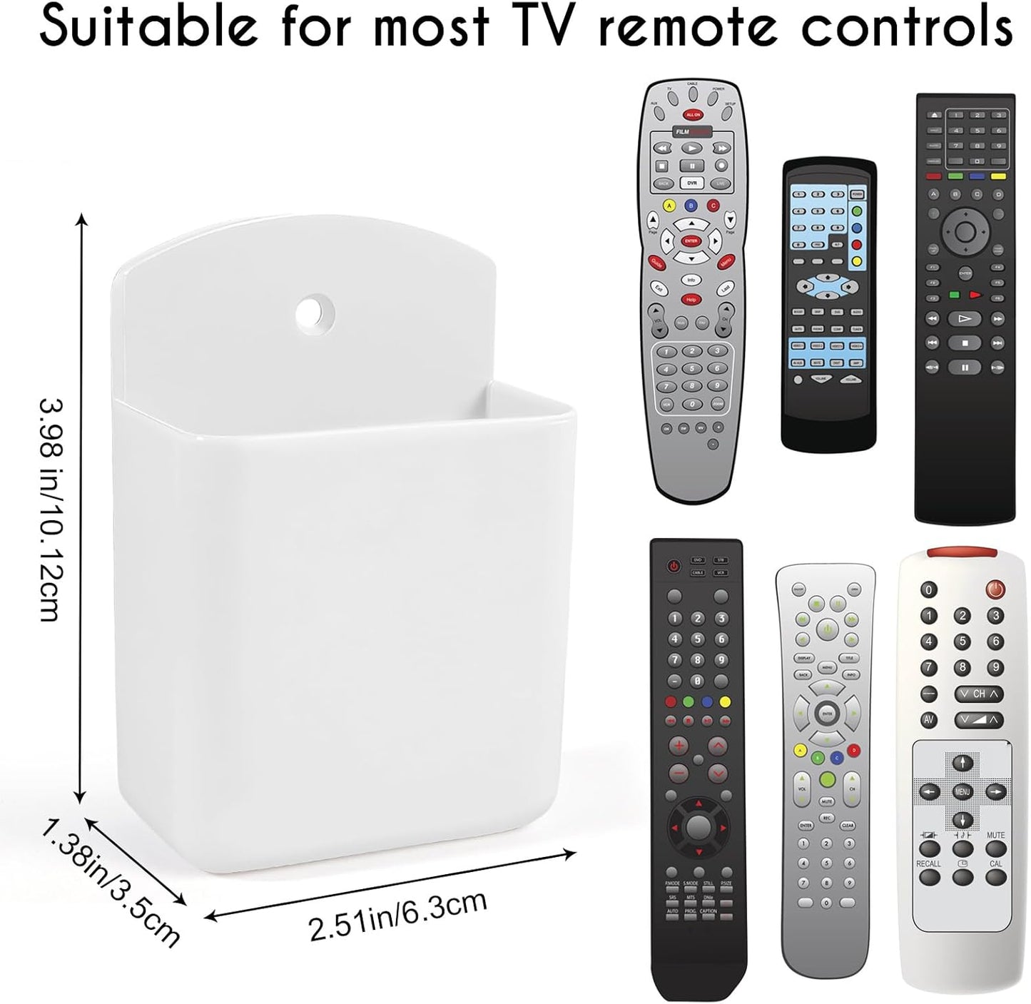 Skiennix Remote Control Holder - 2 Pack Self-Adhesive Wall Mount Storage Box for TV & AC Remotes