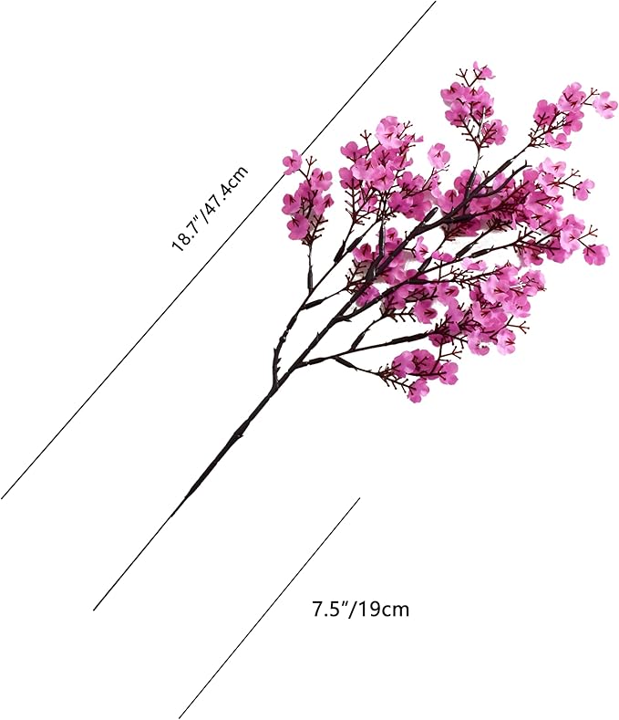 Mandy's Lavender Artificial Baby’s Breath European Flowers 6 Bundles Silk Gypsophila with Bendable Stems for Fall Thanksgiving & Christmas Centerpiece Wedding Decor and Table Arrangements