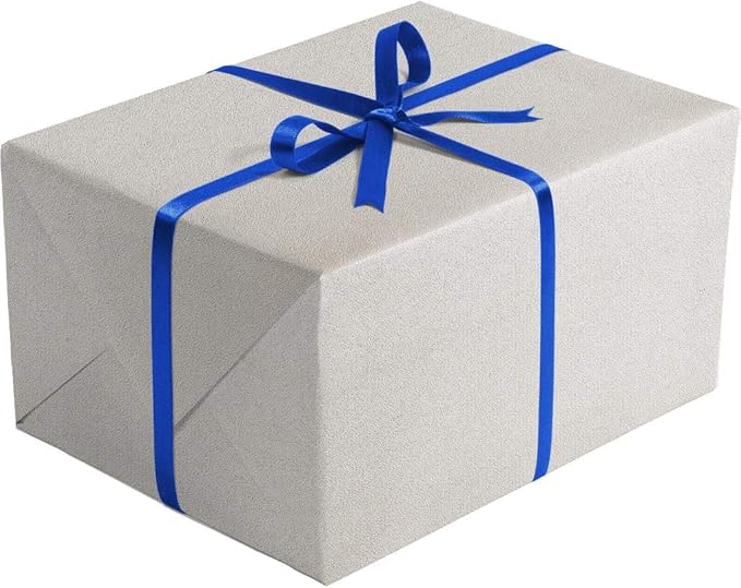 Jillson Roberts Bulk Gift Wrapping Paper, Two-Sided Kraft Royal & Silver, 1/2 Ream 417' x 24"