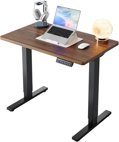 HUANUO Electric Standing Desk - Adjustable Height with 4 Memory Settings | 32" Black Walnut for Home Office