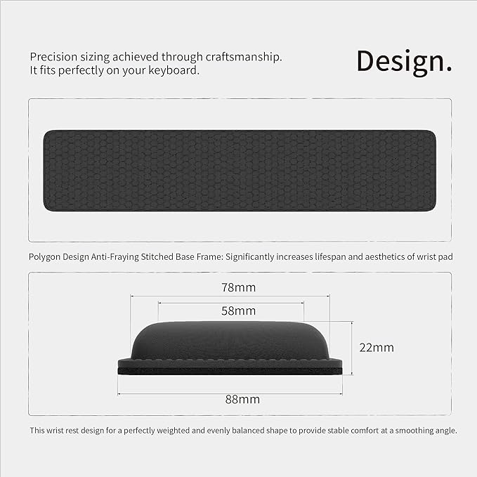 Faluber Cooling Gel Wrist Rest, 17.3-inch Length for Full-Sized Keyboard, Memory Foam Palm Rest with Non-Slip Footpad, Ergonomic Design, Stain Resistant, PC Accessory Gaming Gear (Large-Full Size)
