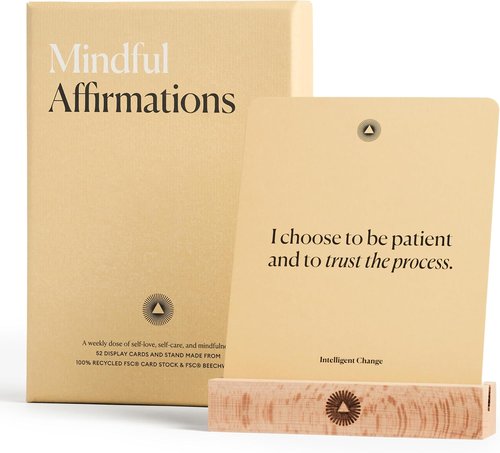 Intelligent Change Mindful Affirmations - 52 Positive Affirmation Cards with Display Stand | Daily Inspiration & Self-Care Gifts