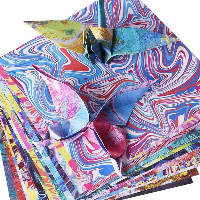 Origami Paper Kit Dobule Sided 100 Sheets 100 Colors 6 Inch Japanese Chiyo Square Easy Fold Arts Crafts DIY Handwork Origami Papers Cloth Rock Color