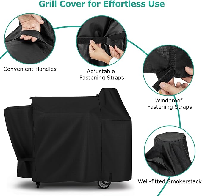 SunPatio Grill Cover Compatible with Pit Boss 820, 850, Durable Waterproof Wood Pellet Grill Cover, UV & Fade Resistant Outdoor BBQ Protector
