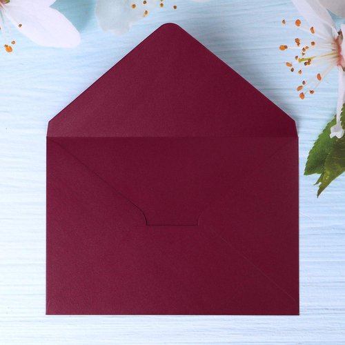 PONATIA A7 Envelopes - Shiny Burgundy 50 PCS Pack for Wedding Invitations & Greeting Cards | 5.25 x 7.25 Inches