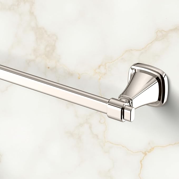 Gatco 5511PN Beverly Towel Bar | Elegant Wall-Mounted Bathroom Towel Bar | Luxury Design, Heavy Duty Metal, EZ Ancor Mounting | Polished Nickel Finish