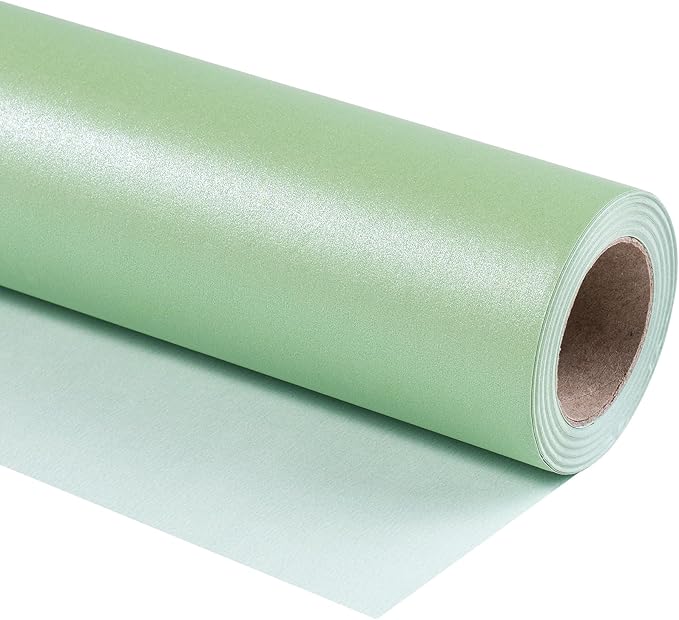 RUSPEPA Sage Green Matte Wrapping Paper, Jumbo Roll, Green Solid Color Pearly-luster Paper Perfect for Wedding, Birthday, Spring, Christmas, Easter, DIY Bouquet, 30 Inches X 32.8 Feet