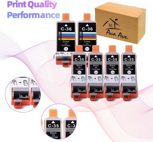 Canon PGI-35 & CLI-36 Ink Cartridges - High-Quality Replacement for PIXMA TR150 & IP110 | 4-Pack (2 Black, 2 Color)