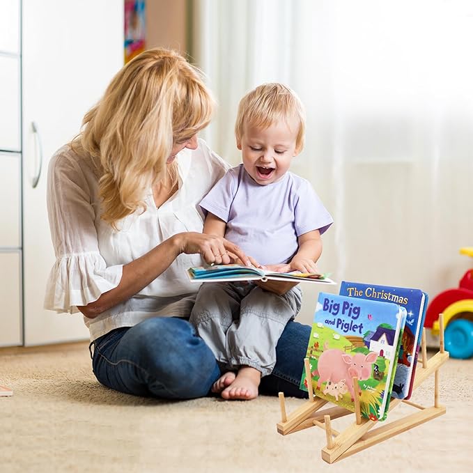 2 PCS Bookshelf For Kids Room, Toddler Bookshelf, Mini Bookshelf, Desktop Shelf, Nursery Book Shelves, Wooden Kids Book Shelf Organize Storage Rack For Living Room, Bedroom, Home Office (Natural)