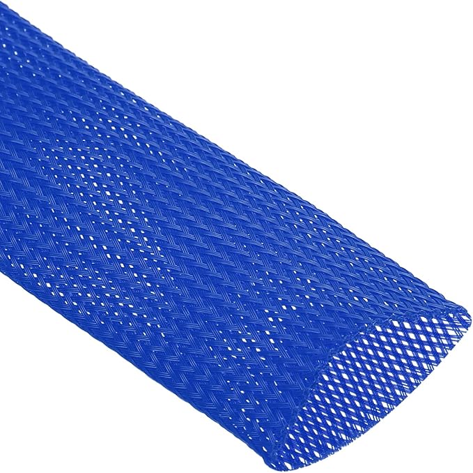 uxcell Expandable Sleeving,2 3/8-inch 10ft Cable Sleeve, Blue