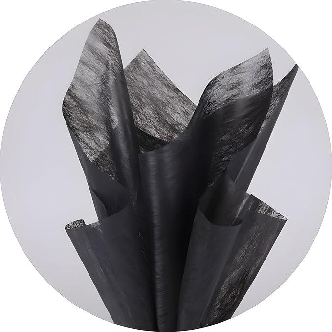 96 Sheets Tissue Flower Wrapping Paper Cotton Wrapping Flower Paper Withdrawable Lining Paper Non-woven Waterproof Floral Bouquet Wraps For Florist Packaging Arrangement (Black)
