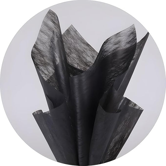 96 Sheets Tissue Flower Wrapping Paper Cotton Wrapping Flower Paper Withdrawable Lining Paper Non-woven Waterproof Floral Bouquet Wraps For Florist Packaging Arrangement (Black)