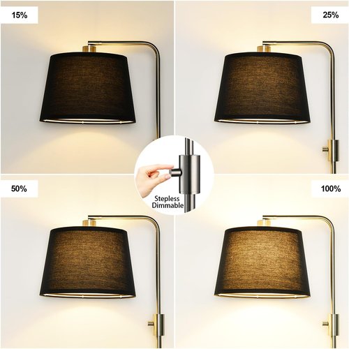 Nintiue Dimmable Floor Lamp - 1000 Lumens LED Edison Bulb Included | Modern Brushed Nickel Arc Design