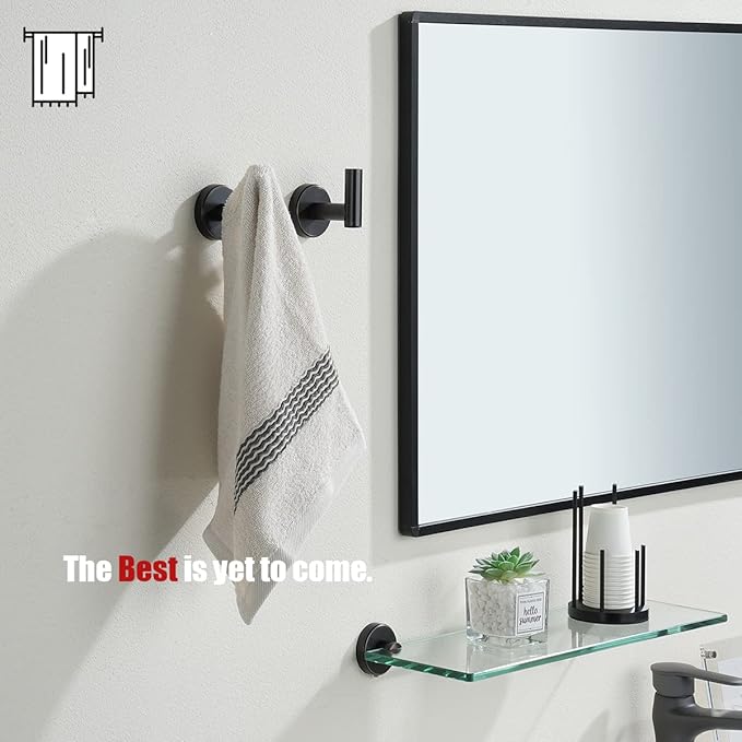 JQK Bathroom Towel Hook Oil Rubbed Bronze, 304 Stainless Steel 0.8mm Coat Robe Clothes Hook for Bathroom Kitchen Garage Wall Mounted (Pack of 2), TH100-ORB-P2