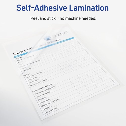Avery Clear Laminating Sheets - 9" x 12" Permanent Self-Adhesive | 500 Total for Document Protection