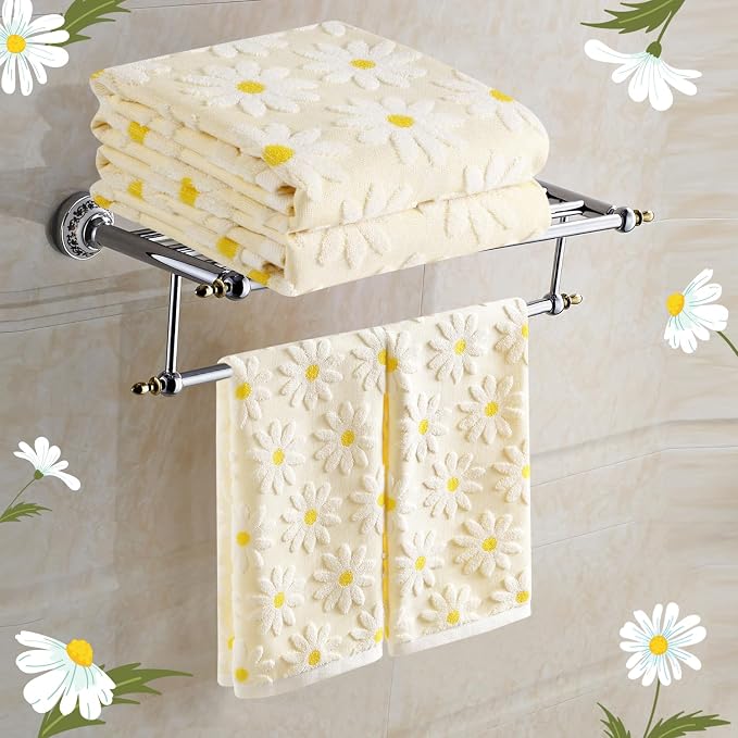 Quera 2 Pack Hand Towels Spring Summer White Flower Daisy Farmhouse Cotton Bathroom Decorative Towels Set for Drying, Cleaning, Cooking, Holiday 13.7'' x 29.5''