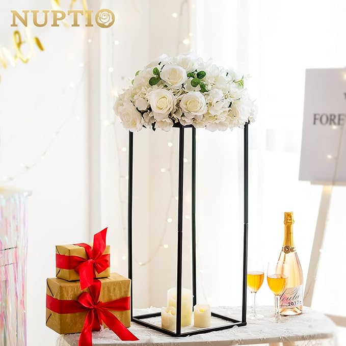 Nuptio Black Vases - 2 Pcs, 23.6 Inch Tall, For Wedding & Home Centerpieces