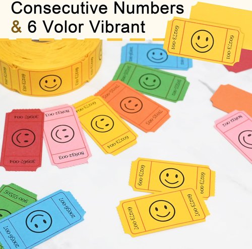 L LIKED Raffle Tickets - Smile Yellow | 500 Count Roll for Events, Prizes & Class Rewards