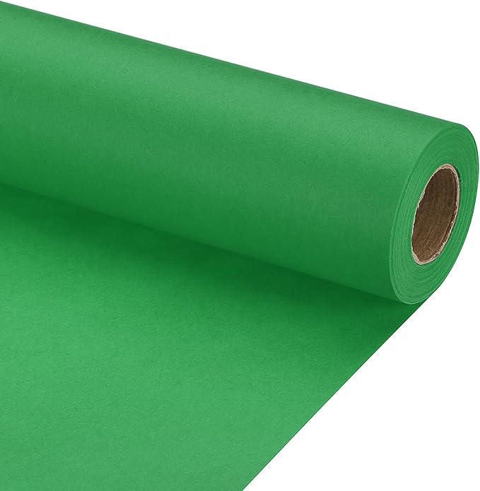 PATIKIL Wrapping Paper, 17" x 450"(37') 70 GSM Craft Paper Roll Kraft Packing Paper for Poster Bulletin Board, Gift Wrapping, Green