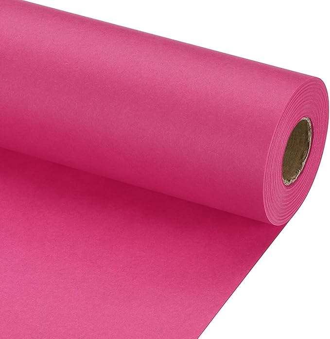 PATIKIL Wrapping Paper, 15" x 800"(66') 70 GSM Craft Paper Roll Kraft Packing Paper for Poster Bulletin Board, Gift Wrapping, Dark Pink