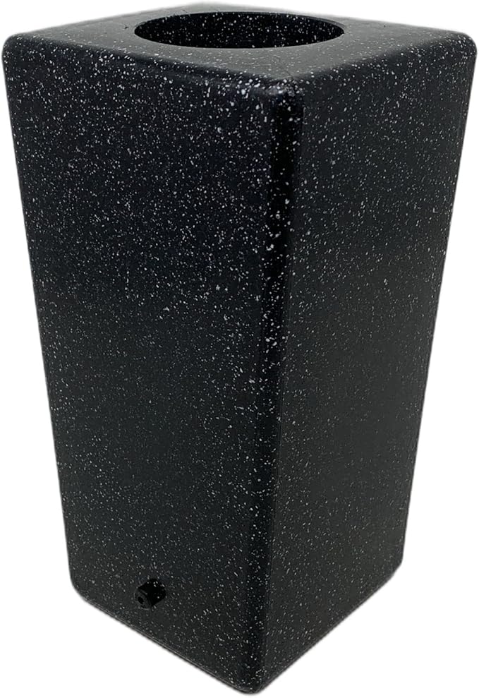 OPTIMUM Square Memorial Cemetery Flower Vase - Plastic (Blacker Granite) with Metal Ground Spike, Grave Marker, Decorations for Gravesite, Headstone Flowers Holder, Garden Lawn & Yard
