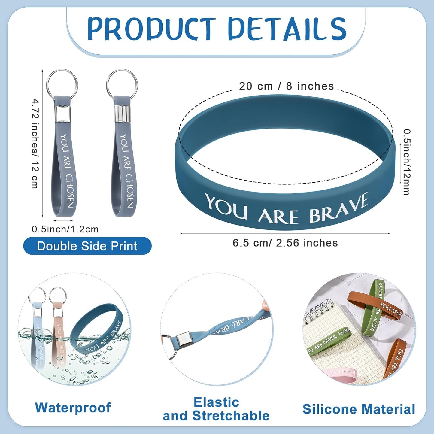 Sratte 120 Pcs Motivational Wristbands - Inspirational Employee Appreciation Gifts for Coworkers
