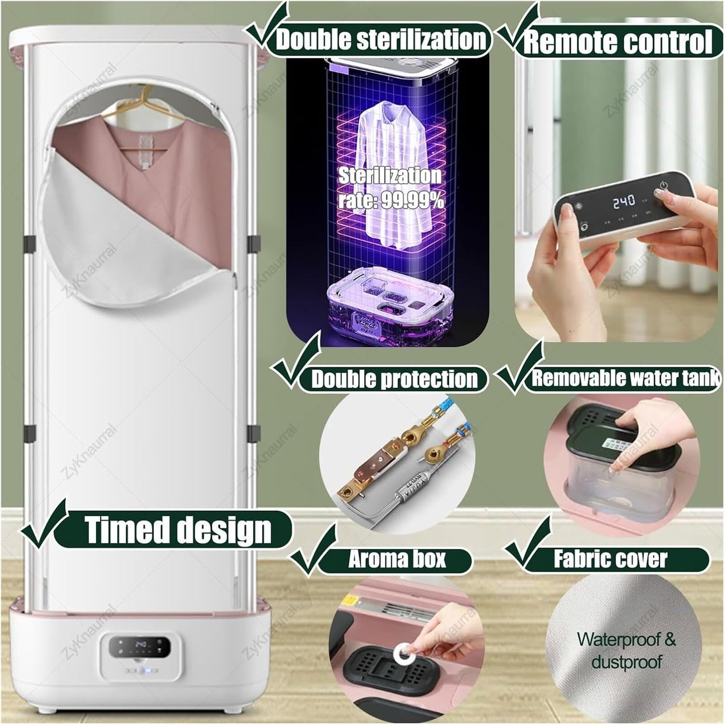 Skiennix Automatic Ironing Machine - Portable Steam Clothes Folding & Wrinkle Removal with Remote Control