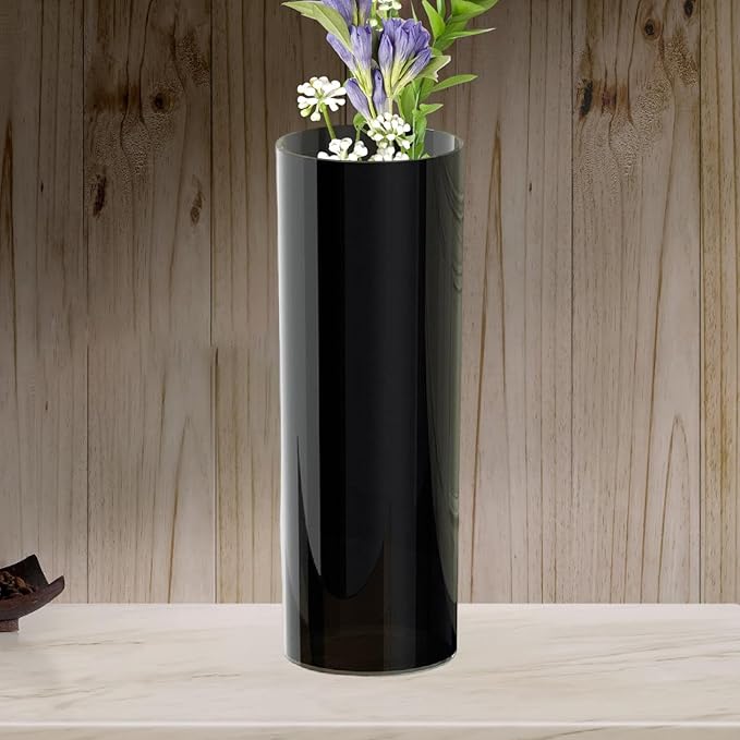 Qianly Tall Cylinder Vase Floor Decorative Standing Vase Flower Holder Hydroponic Plant Pot for Entryway Farmhouse Dining Room