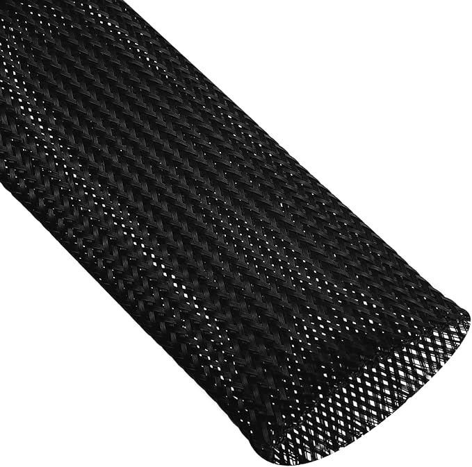 uxcell Expandable Sleeving, 2-inch 25ft Cable Sleeve, Black