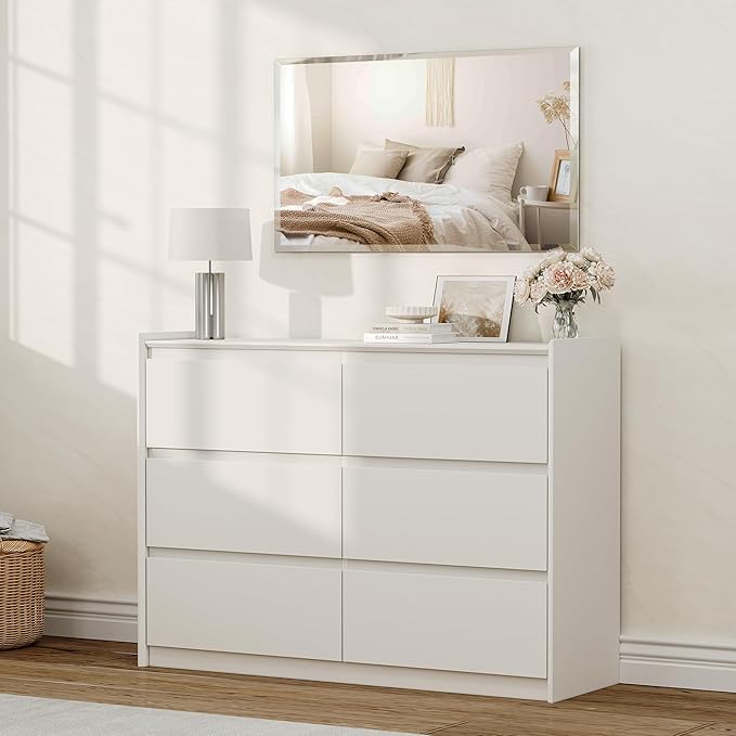 24 x 36 Inch Large Rectangular Bathroom Mirror, Frameless Beveled Vanity Mirror for Over Sink, Solid-Backed 2-Way Wall Mirror for Master Bath