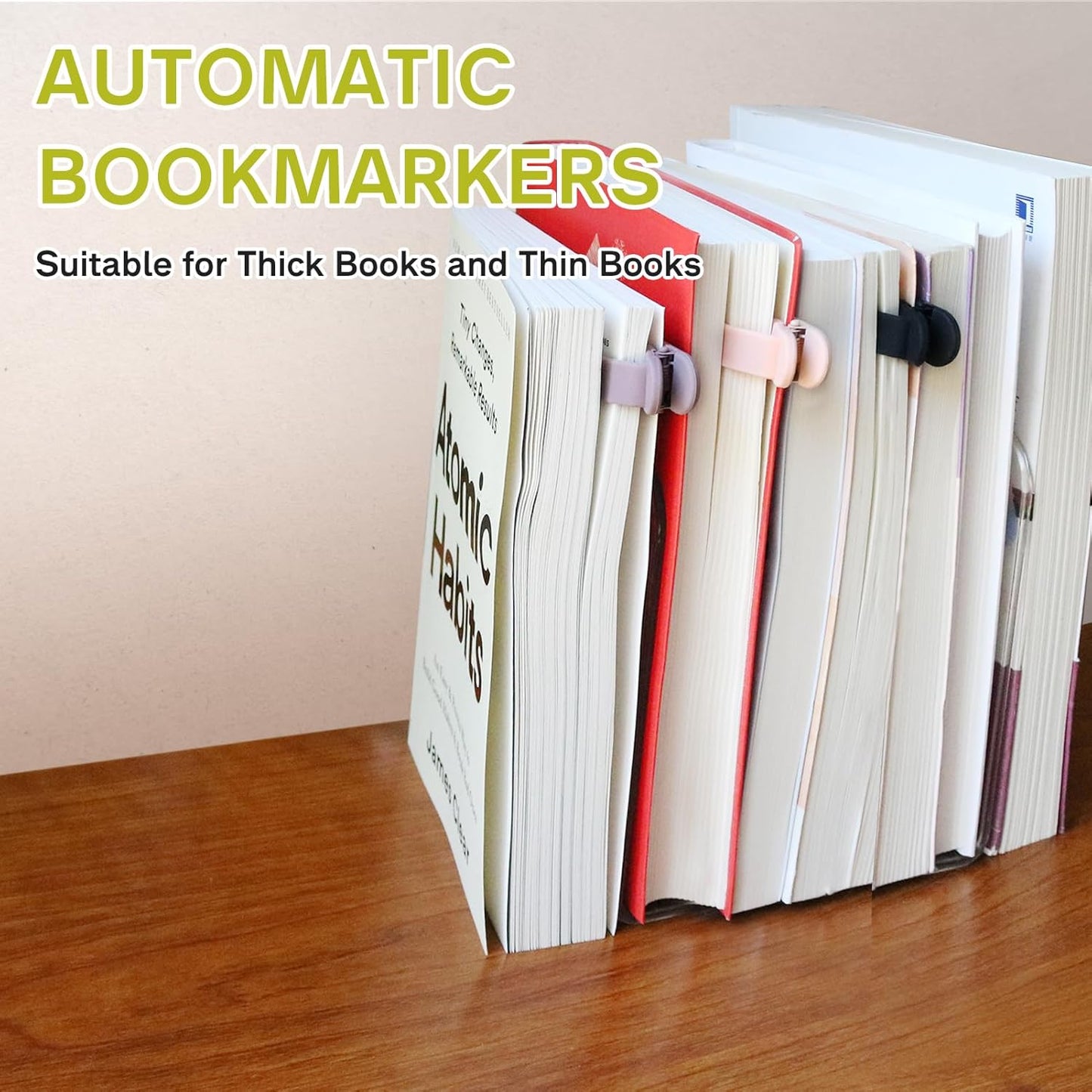 SMUK Automatic Silicone Bookmarks - 3pcs Cute & Unique Reading Accessories for Book Lovers
