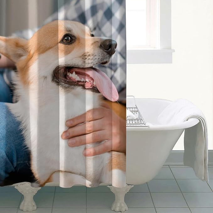 Personalized Shower Curtain Set Custom Photo Shower Curtains Modern Minimalist Home Bathroom Curtain Decor with 12 Hooks 72 Inch Wide * 72 Inch High