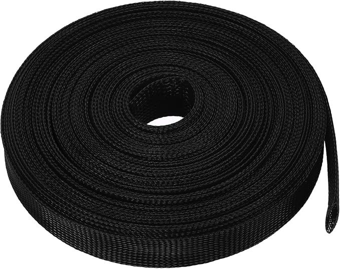 uxcell Expandable Sleeving, 1-inch 50ft Cable Sleeve, Black