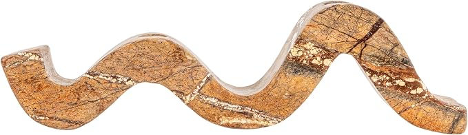Bloomingville Marble Wave Double Taper Candle Holder, Brown Forest