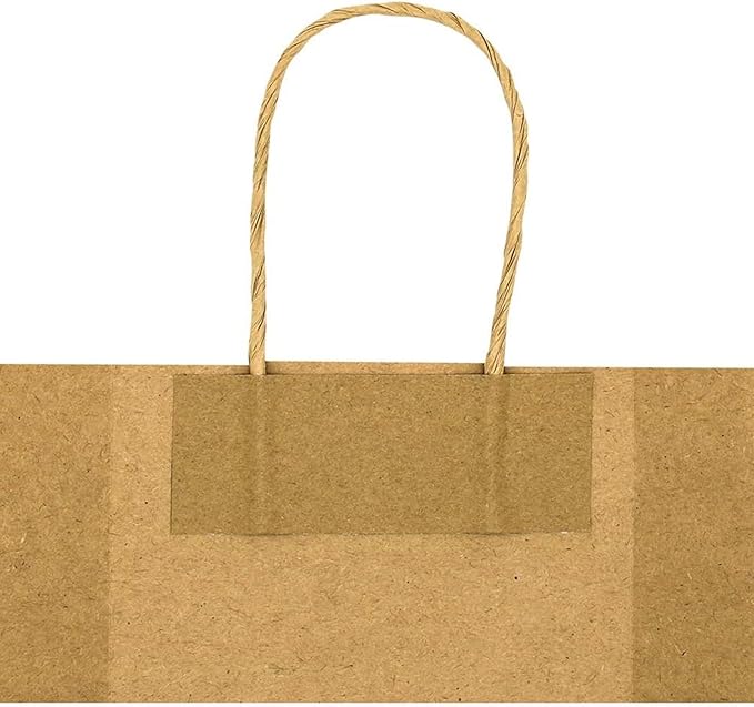 bagmad 100 Pack 5.25x3.25x8 Inch Small Blue Kraft Paper Bags with Handles Bulk, Gift Bags, Craft Grocery Shopping Retail Party Favors Wedding Sacks (Blue, 100pcs)