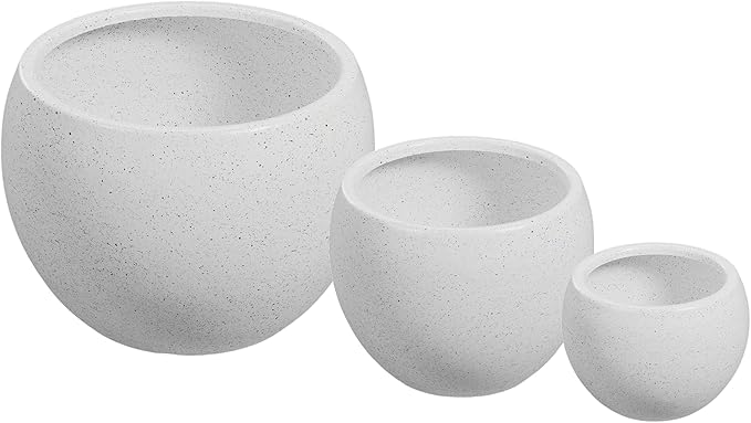 Beuta Large Planters for Outdoor Plants - Set of 3, 8/12/14 Inches Outdoor Planters for Porch - Tall Planter for Outdoor & Indoor Plants | Large Indoor Plant Pot - USA Made - Limewash