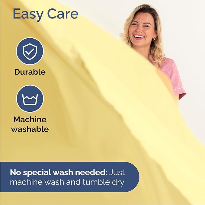 Cal King Size 4 Piece Sheet Set - Comfy Breathable & Cooling Bed Sheets Set - Hotel Luxury Bedding for Women, Men, Kids, Teens, Boys & Girls - Deep Pockets, Soft and Wrinkle Free - Oeko-Tex - Yellow