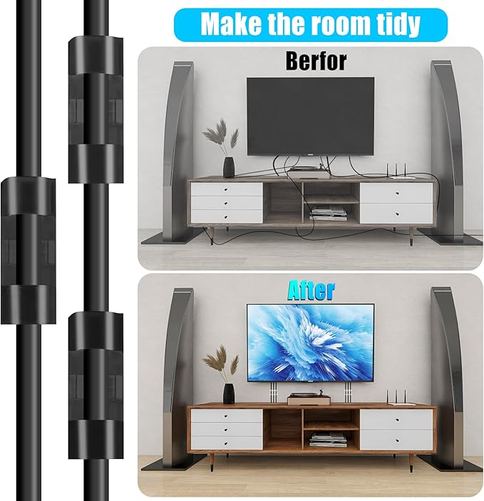 XHF 35pcs Large Self Adhesive Cable Clips Black,Wire Clips Cable Management Wire Organizer Cord Holder for Under Desk, Car, Wall, TV PC Ethernet Cable